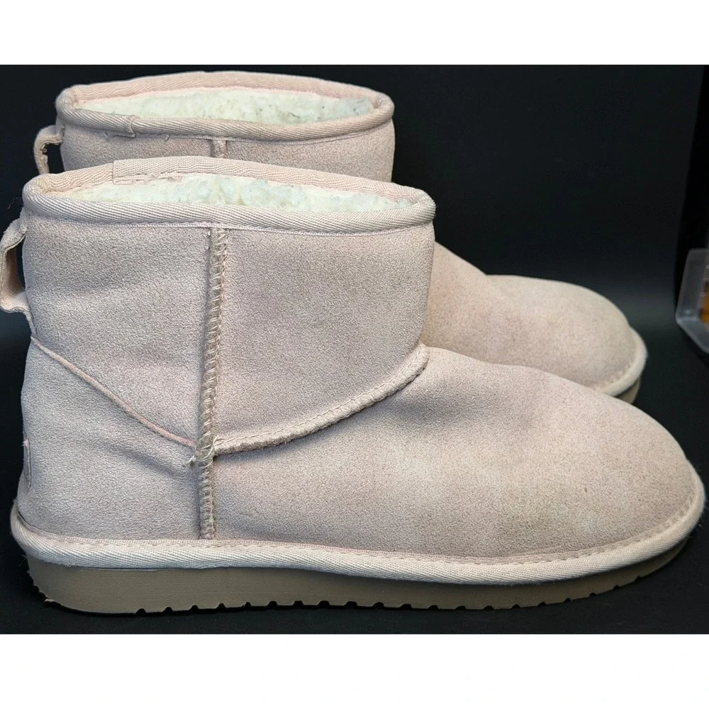 Koolaburra by UGG: Victoria Mini Pink Suede Faux Fur Boots, 1114851 Womens 8
